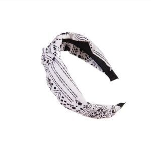 White Bandana Top Knot Headband